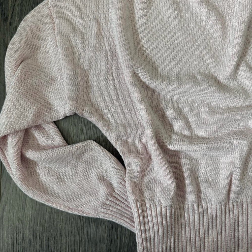 Pink Rose Pale Pink Shimmer Scoop Neck Sweater - Picture 3 of 4
